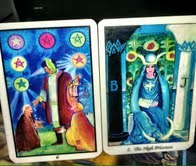 6 of Pentacles and High Priestess