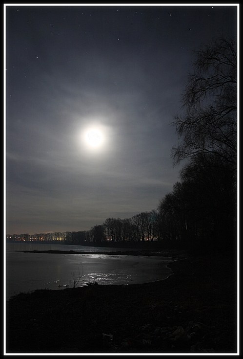 moon over lake